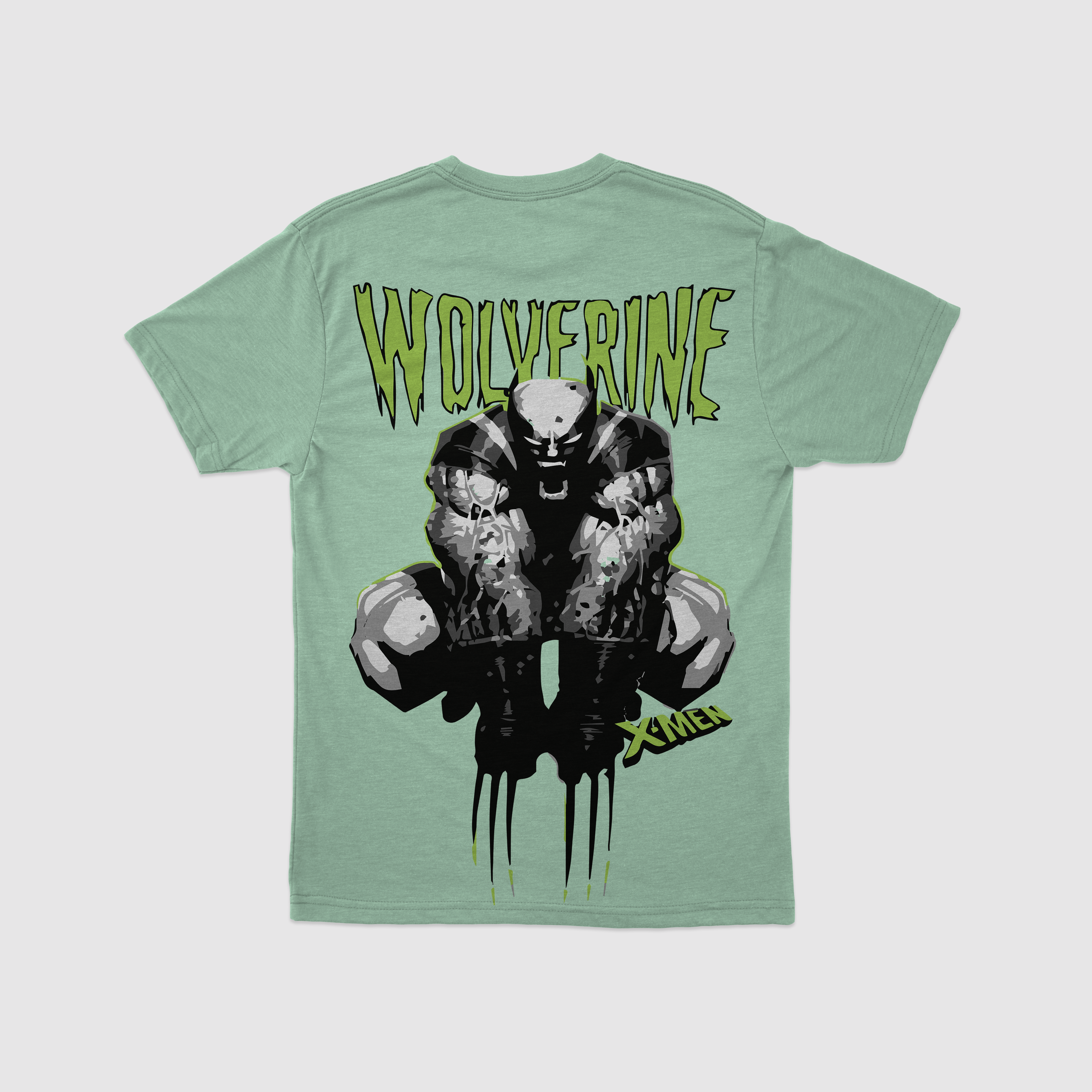 Green Wolverine Graphic Printed Oversized T-shirt